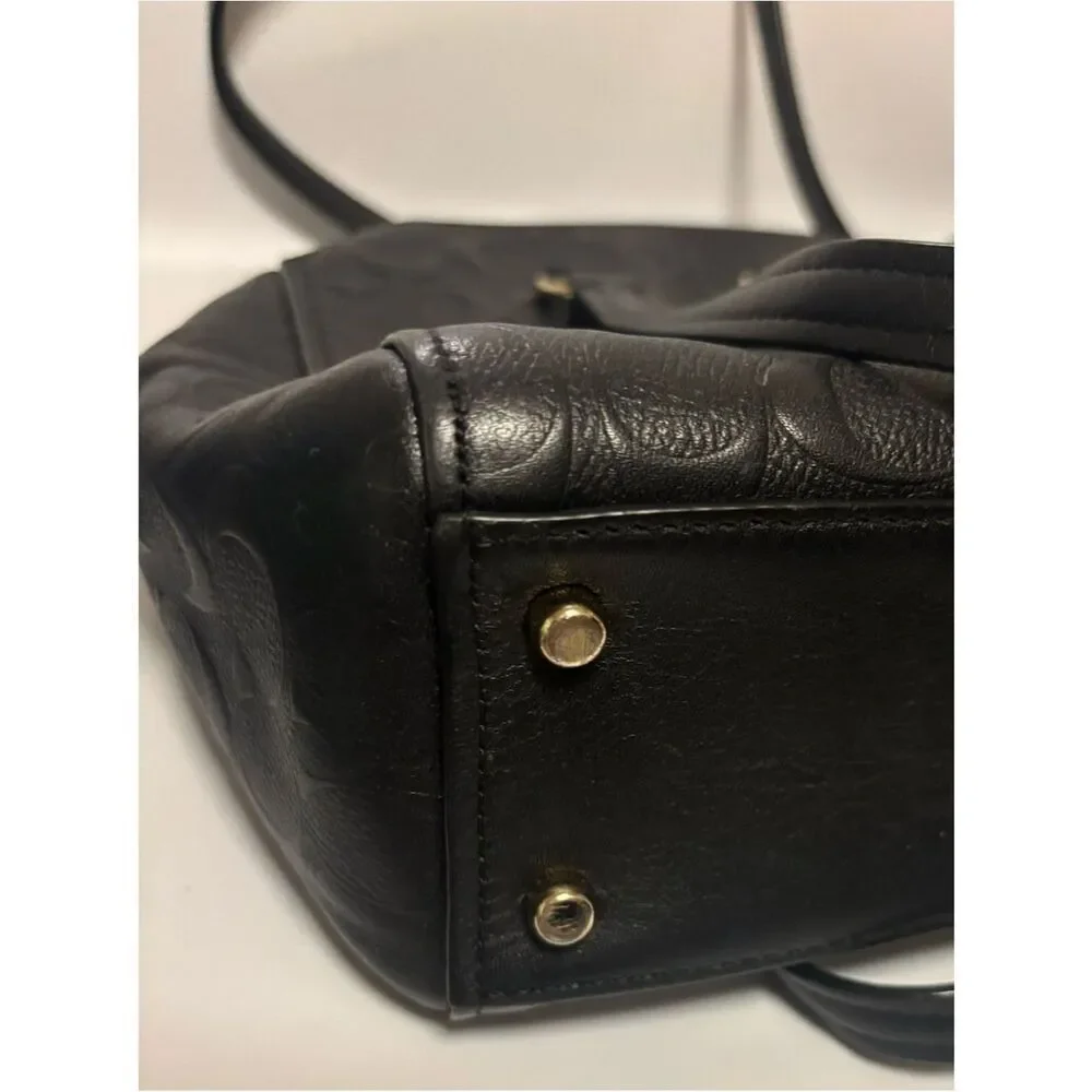 Rare~ Coach STANTON CARRYALL 26 IN SIGNATURE EMBOSSED Black LEATHER